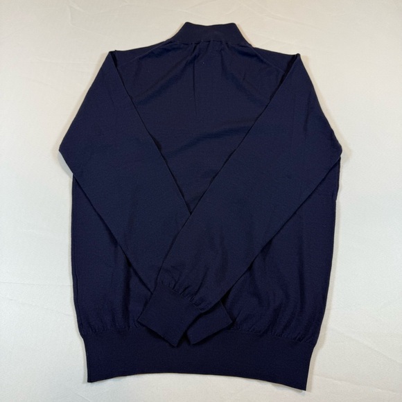 Peter Millar Excursionist Flex 1/4 Zip Sweater S Merino Wool Navy Blue NWT $368 - Picture 5 of 6